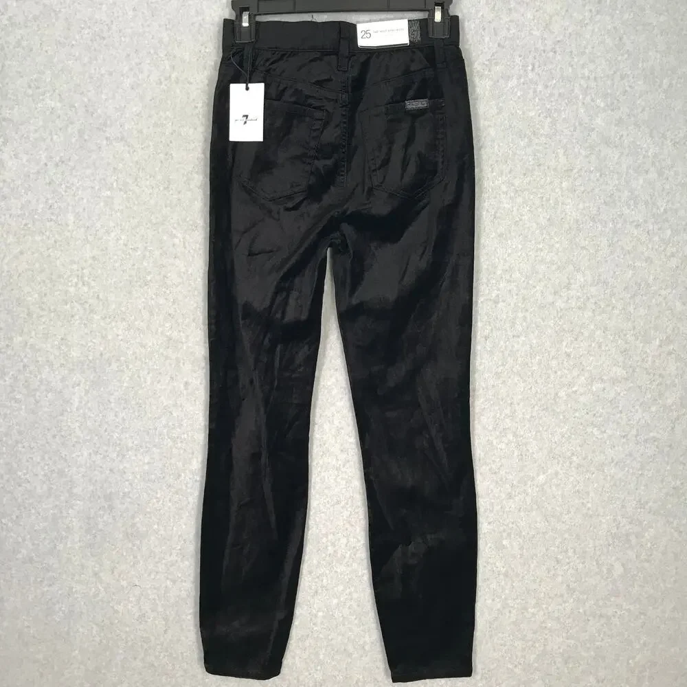 7 For All Mankind Velvet Pants‎ Size 25 Black Victorian Academia Whimsigoth Dark